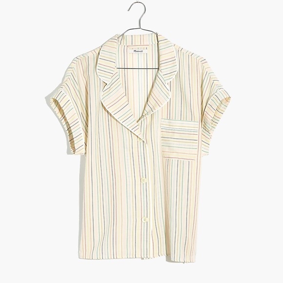 Madewell Other - Madewell Cotton Pajama Shirt in Rainbow Stripe